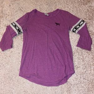 Victoria Secret Pink Purple Quarter Sleeve Top